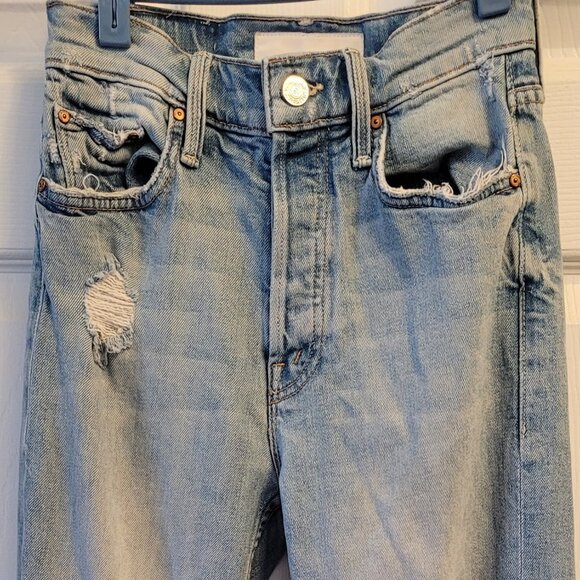MOTHER The Tomcat The Confession Button Fly Distressed Straight Leg Jeans EUC - Picture 4 of 7